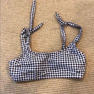 checkered print bikini top